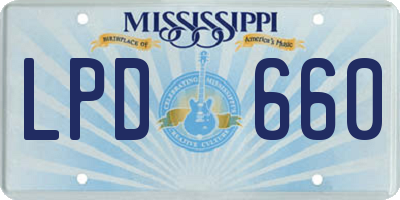 MS license plate LPD660
