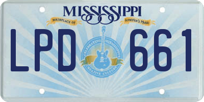 MS license plate LPD661
