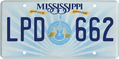MS license plate LPD662