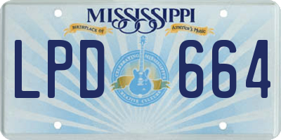 MS license plate LPD664