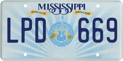 MS license plate LPD669