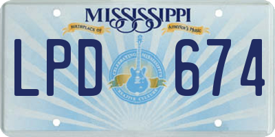 MS license plate LPD674
