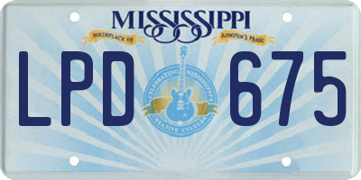 MS license plate LPD675