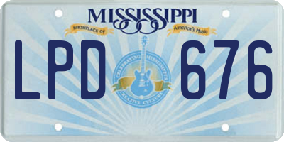 MS license plate LPD676