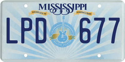 MS license plate LPD677