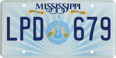 MS license plate LPD679