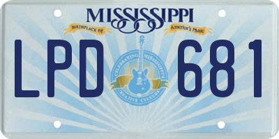 MS license plate LPD681