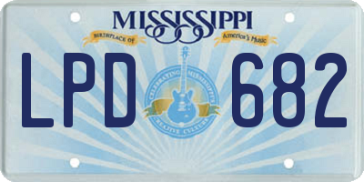 MS license plate LPD682