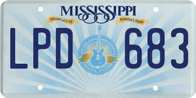 MS license plate LPD683