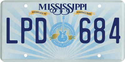 MS license plate LPD684