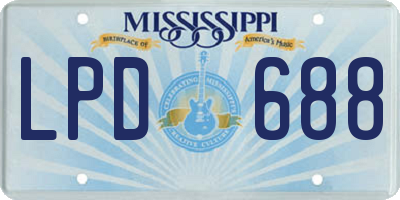 MS license plate LPD688