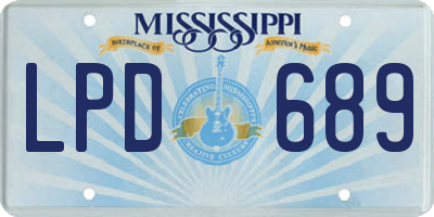 MS license plate LPD689