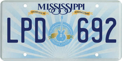 MS license plate LPD692