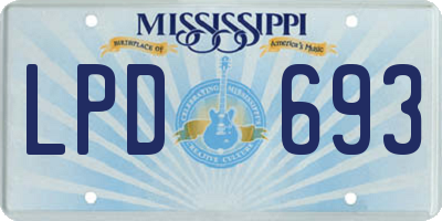 MS license plate LPD693