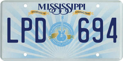 MS license plate LPD694
