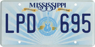 MS license plate LPD695