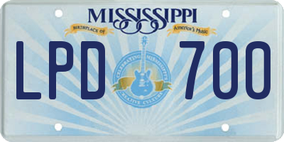 MS license plate LPD700