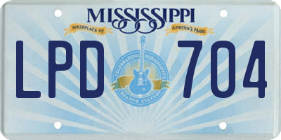 MS license plate LPD704