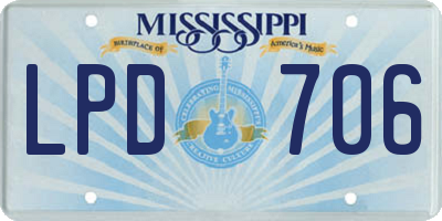 MS license plate LPD706