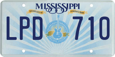 MS license plate LPD710