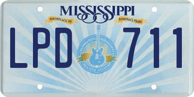 MS license plate LPD711