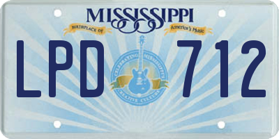 MS license plate LPD712