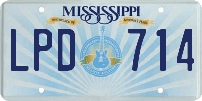 MS license plate LPD714