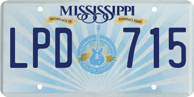 MS license plate LPD715