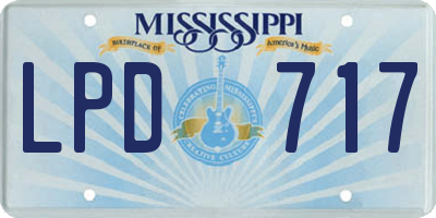MS license plate LPD717