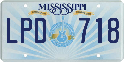 MS license plate LPD718