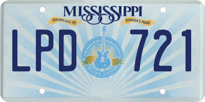 MS license plate LPD721