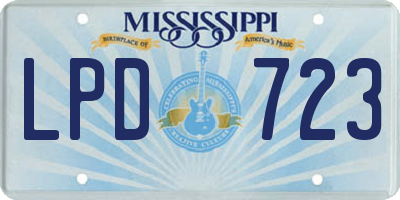 MS license plate LPD723