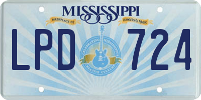 MS license plate LPD724