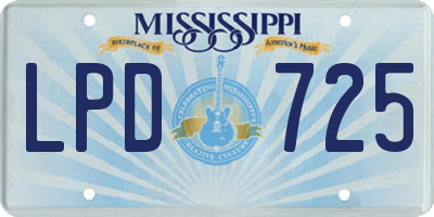 MS license plate LPD725
