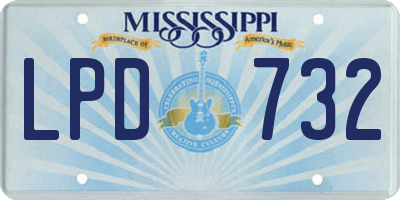 MS license plate LPD732