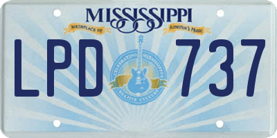MS license plate LPD737