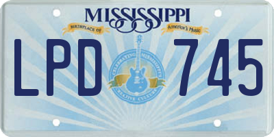 MS license plate LPD745