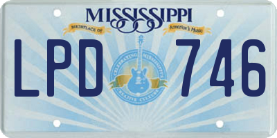 MS license plate LPD746