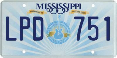 MS license plate LPD751