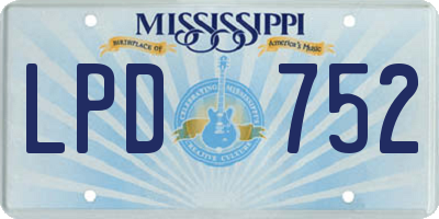 MS license plate LPD752