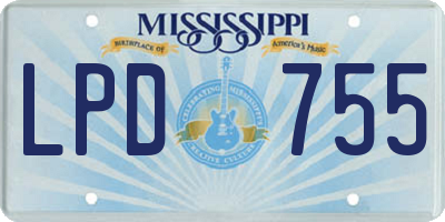 MS license plate LPD755