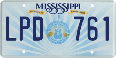 MS license plate LPD761