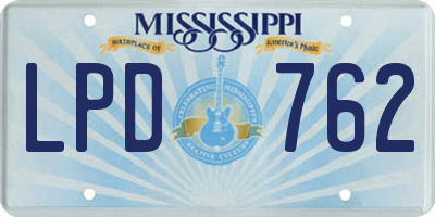 MS license plate LPD762