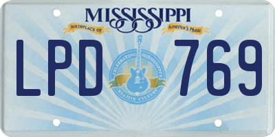 MS license plate LPD769