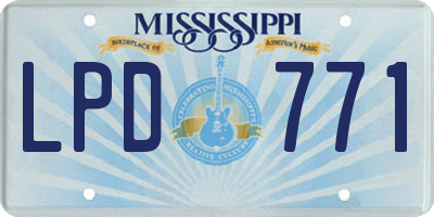 MS license plate LPD771