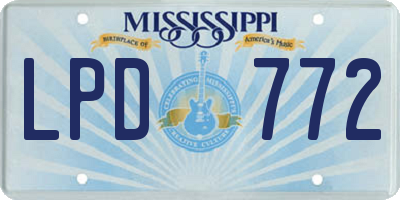 MS license plate LPD772