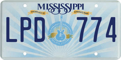 MS license plate LPD774
