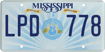 MS license plate LPD778