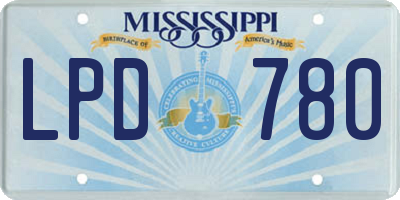 MS license plate LPD780