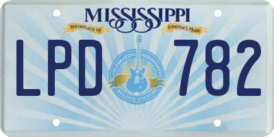 MS license plate LPD782
